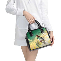 New Zealand Pigeon Kereru Shoulder Handbag Maori Fern Art Green Gradient LT05 - Polynesian Pride