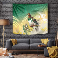 New Zealand Pigeon Kereru Tapestry Maori Fern Art Green Gradient LT05 Green - Polynesian Pride