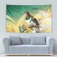 New Zealand Pigeon Kereru Tapestry Maori Fern Art Green Gradient LT05 - Polynesian Pride