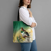New Zealand Pigeon Kereru Tote Bag Maori Fern Art Green Gradient LT05 - Polynesian Pride