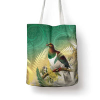 New Zealand Pigeon Kereru Tote Bag Maori Fern Art Green Gradient LT05 - Polynesian Pride