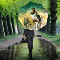 New Zealand Pigeon Kereru Umbrella Maori Fern Art Green Gradient LT05 - Polynesian Pride