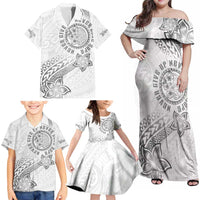 Brain Cancer Warrior Family Matching Off Shoulder Maxi Dress and Hawaiian Shirt Never Give Up LT05 - Polynesian Pride