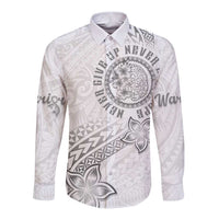 Brain Cancer Warrior Long Sleeve Button Shirt Never Give Up