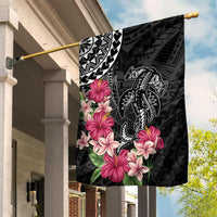 Black Polynesian Hammerhead Shark Tribal Pattern Garden Flag