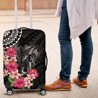 Black Polynesian Hammerhead Shark Tribal Pattern Luggage Cover