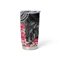 Black Polynesian Hammerhead Shark Tribal Pattern Tumbler Cup