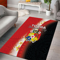 Tonga Emancipation Day Area Rug Tongan Ngatu Pattern With Plumeria