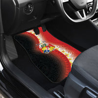 Personalised Tonga Emancipation Day Car Mats Tongan Ngatu Pattern With Plumeria LT05 - Polynesian Pride