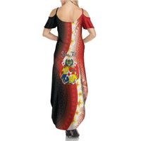 Personalised Tonga Emancipation Day Family Matching Summer Maxi Dress and Hawaiian Shirt Tongan Ngatu Pattern With Plumeria LT05 - Polynesian Pride