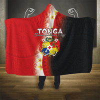 Tonga Emancipation Day Hooded Blanket Tongan Ngatu Pattern With Plumeria LT05 - Polynesian Pride