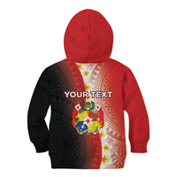 Personalised Tonga Emancipation Day Kid Hoodie Tongan Ngatu Pattern With Plumeria