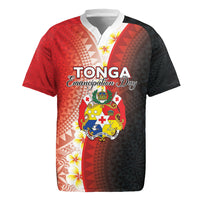 Personalised Tonga Emancipation Day Rugby Jersey Tongan Ngatu Pattern With Plumeria