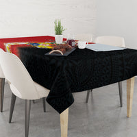 Tonga Emancipation Day Tablecloth Tongan Ngatu Pattern With Plumeria