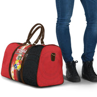 Tonga Emancipation Day Travel Bag Tongan Ngatu Pattern With Plumeria