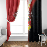 Tonga Emancipation Day Window Curtain Tongan Ngatu Pattern With Plumeria