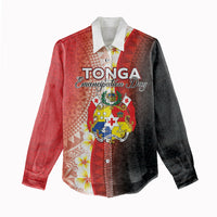 Personalised Tonga Emancipation Day Women Casual Shirt Tongan Ngatu Pattern With Plumeria