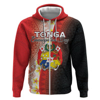 Personalised Tonga Emancipation Day Zip Hoodie Tongan Ngatu Pattern With Plumeria