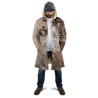 Tonga Ngatu Motifs Cloak With Coat Of Arms Beige