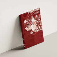 Tonga Ngatu Motifs Canvas Wall Art With Coat Of Arms Red