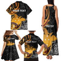 Personalised Papua New Guinea Family Matching Tank Maxi Dress and Hawaiian Shirt Happy 50th Independence Anniversary LT05 - Polynesian Pride