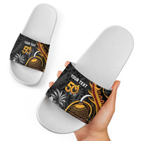 Papua New Guinea Slide Sandals Happy 50th Independence Anniversary - Polynesian Pride