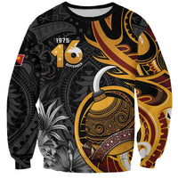 Personalised Papua New Guinea Sweatshirt Happy Independence Day LT05 Unisex Black - Polynesian Pride