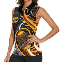 Personalised Papua New Guinea Women Sleeveless Polo Shirt Happy 50th Independence Anniversary LT05 - Polynesian Pride