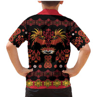 Papua Batik Motif Family Matching Mermaid Dress and Hawaiian Shirt Papua Spirit Black Version LT05 - Polynesian Pride
