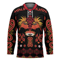 Papua Batik Motif Hockey Jersey Papua Spirit Black Version - Polynesian Pride