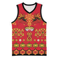 Papua Batik Motif Basketball Jersey Papua Spirit Red Version - Polynesian Pride