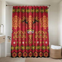 Papua Batik Motif Bathroom Set Papua Spirit Red Version LT05 Shower Curtain Only Red - Polynesian Pride