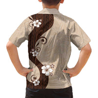 Polynesia Hibiscus Family Matching Off Shoulder Maxi Dress and Hawaiian Shirt Cameo Curve Motif LT05 - Polynesian Pride
