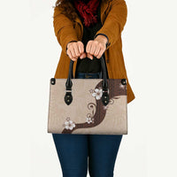 Polynesia Hibiscus Leather Bag Cameo Curve Motif - Polynesian Pride