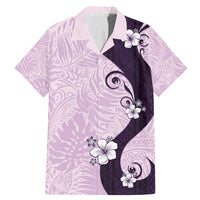 Polynesia Hibiscus Family Matching Mermaid Dress and Hawaiian Shirt Thistle Curve Motif LT05 Dad's Shirt - Short Sleeve Purple - Polynesian Pride