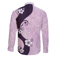 Polynesia Hibiscus Family Matching Short Sleeve Bodycon Dress and Hawaiian Shirt Thistle Curve Motif LT05 - Polynesian Pride