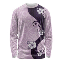 Polynesia Hibiscus Long Sleeve Shirt Thistle Curve Motif - Polynesian Pride