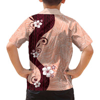 Polynesia Hibiscus Family Matching Off Shoulder Maxi Dress and Hawaiian Shirt Rose Bud Curve Motif LT05 - Polynesian Pride