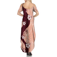 Polynesia Hibiscus Family Matching Summer Maxi Dress and Hawaiian Shirt Rose Bud Curve Motif LT05 - Polynesian Pride