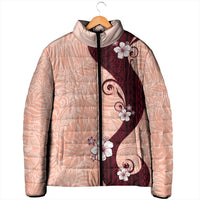 Polynesia Hibiscus Padded Jacket Rose Bud Curve Motif - Polynesian Pride