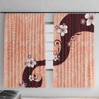 Polynesia Hibiscus Window Curtain Rose Bud Curve Motif - Polynesian Pride