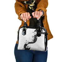 Polynesia Hibiscus Shoulder Handbag White Curve Motif - Polynesian Pride