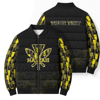 Personalised Aloha Hawaii Kahili Bomber Puffer Jacket Kanaka Maoli With Kakau Pattern LT05 - Polynesian Pride