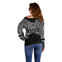 Philippines Igorot Tribal Inspired Off Shoulder Sweater Black Version LT05 - Polynesian Pride