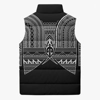 Philippines Igorot Tribal Inspired Sleeveless Puffer Jacket Black Version LT05 - Polynesian Pride