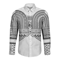 Philippines Igorot Tribal Inspired Long Sleeve Button Shirt White Version LT05 Unisex White - Polynesian Pride