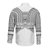 Philippines Igorot Tribal Inspired Long Sleeve Button Shirt White Version LT05 - Polynesian Pride