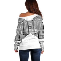 Philippines Igorot Tribal Inspired Off Shoulder Sweater White Version LT05 - Polynesian Pride