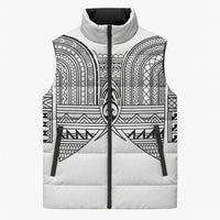 Philippines Igorot Tribal Inspired Sleeveless Puffer Jacket White Version LT05 Unisex White - Polynesian Pride