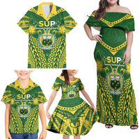 Samoa SUP Family Matching Off Shoulder Maxi Dress and Hawaiian Shirt Samoan Coat Of Arms LT05 - Polynesian Pride